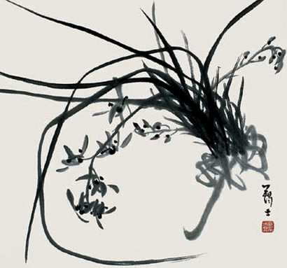 汪吉麟 兰花 立轴